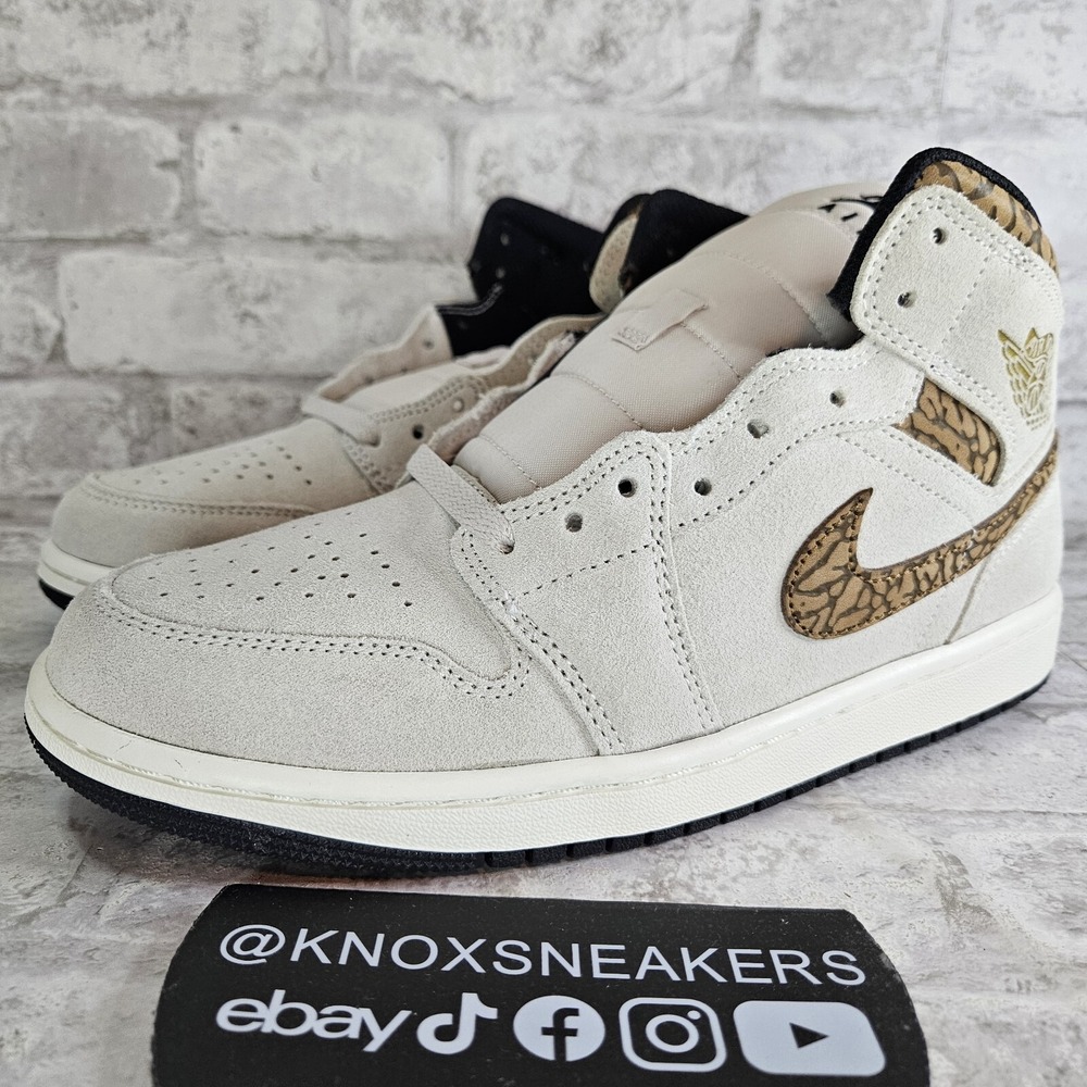 Nike Air Jordan 1 Mid Brown Elephant Orewood Brown DZ4129-102 Men's Size 9